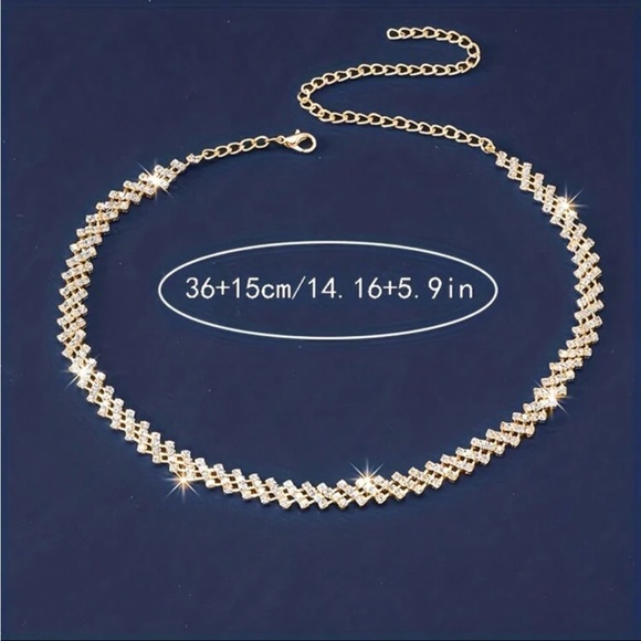 Water Drop Rhinestone Necklace ❤️ - Picture 2 of 4